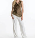Top asymétrique marron à dentelle MGN Boutique